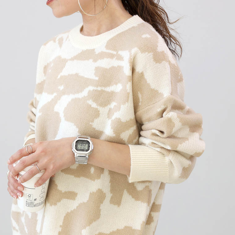 期間限定セール 返品交換不可 ニット ジャガード 柄 6G 配色 ドロップ