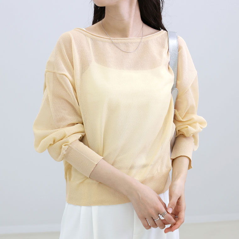Aletta vita ニット シアー シアーニット ボートネック ラメ 無地