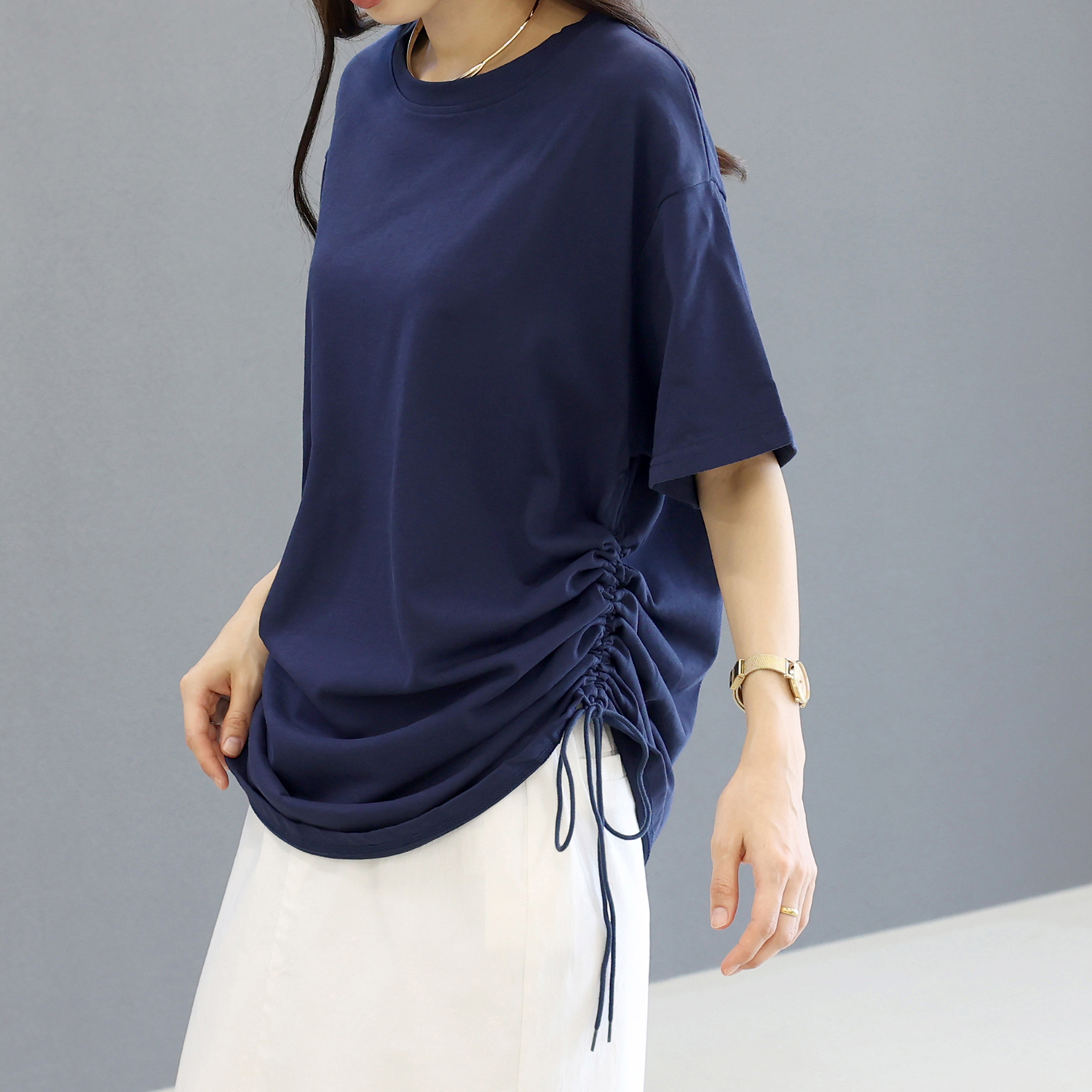 Aletta vita トップス プルオーバー 裾ドロスト 綿100％ 30代 40代 50