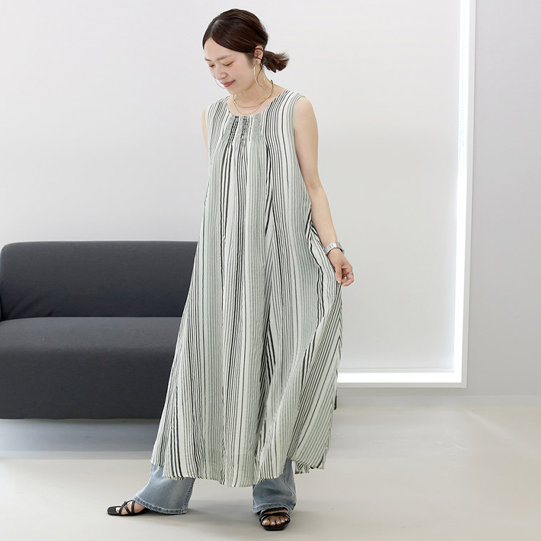 新品未使用】ストライプイカットプリントワンピース Dot＆Stripes CHILD WOMAN（ドットアンドストライプス