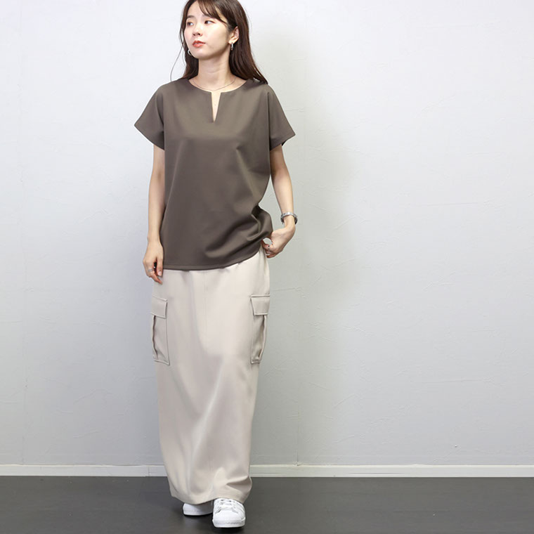 Aletta vita カットソー フレンチスリーブ 半袖 ドルマン スリット