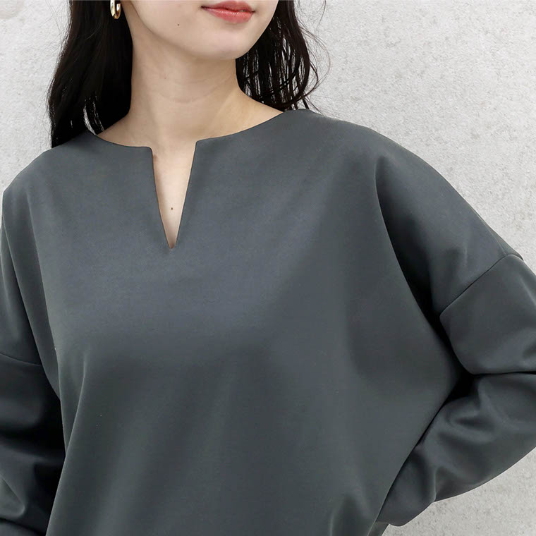 Aletta vita 爆買 トップス カット ポンチ コクーン ドルマン Vネック