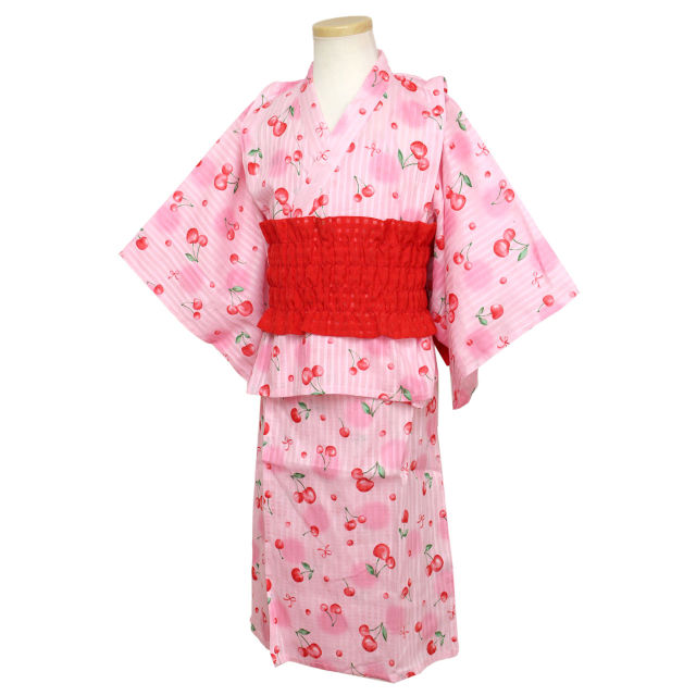 浴衣 サンドレス 2WAY ワンピース 3点セット 女の子 キッズ 子供 和装