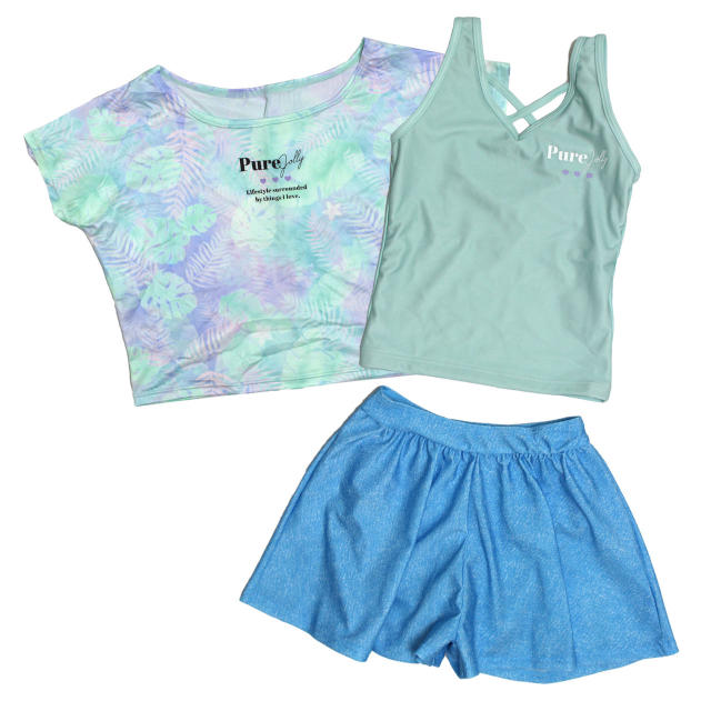 水着 女の子 子供 キッズ ジュニア セパレート水着 タンキニ水着 T