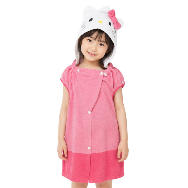 フード付き ラップタオル 巻きタオル なりきり サンリオ キッズ 子供