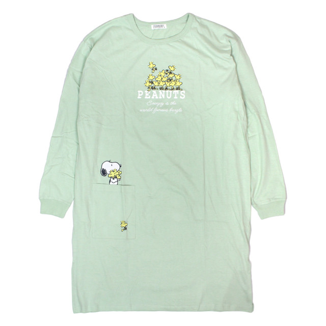 ロングTシャツ ワンピース 長袖 PEANUTS スヌーピー BIGシルエット