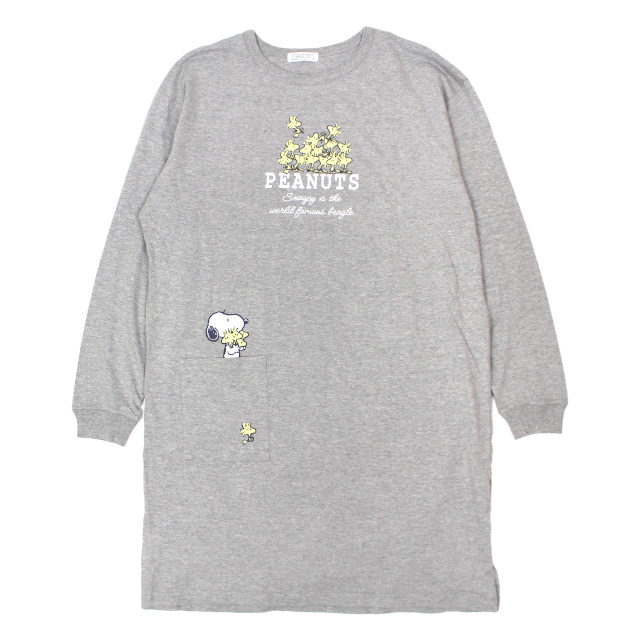 ロングTシャツ ワンピース 長袖 PEANUTS スヌーピー BIGシルエット