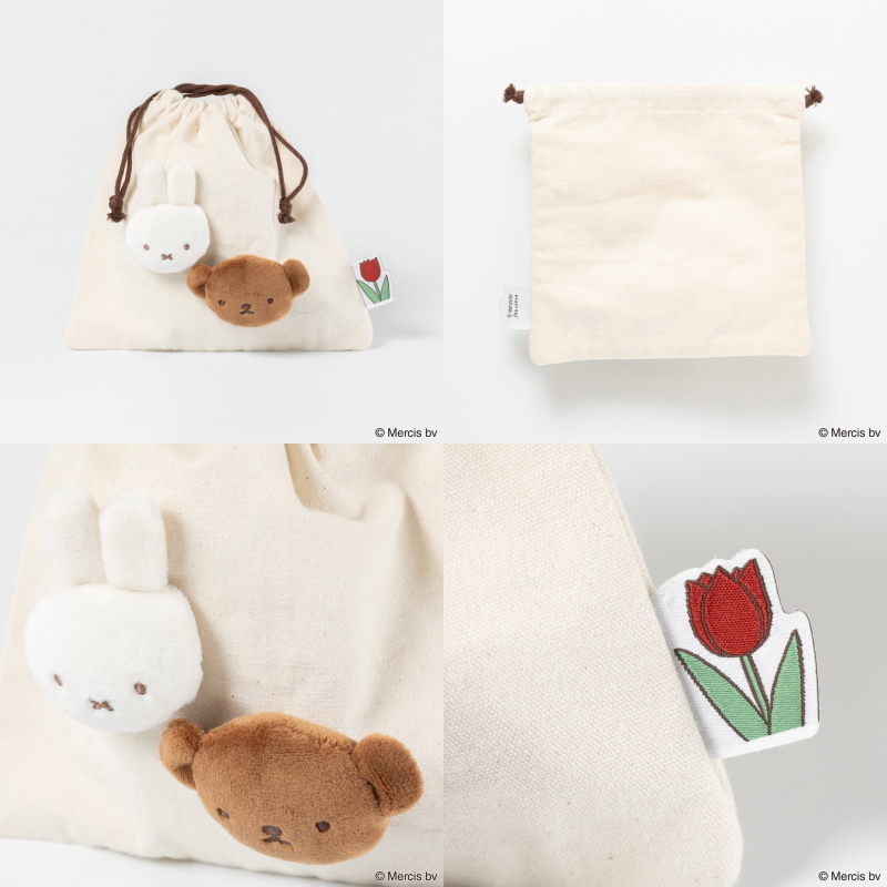 ミッフィー 3色 フェイス 巾着 マルチポーチ ボリス バッグ ミッフィー