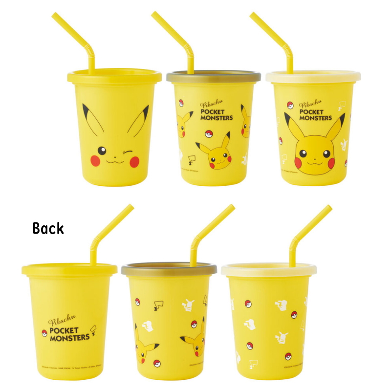 ピカチュウ ストロー付きタンブラー320ml 3個セット ストロー付き