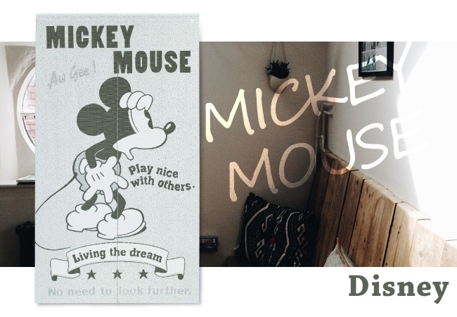 暖簾 norenn カーテン 間仕切り タペストリー Disney Mickey Mouse ジャガード素材 国産