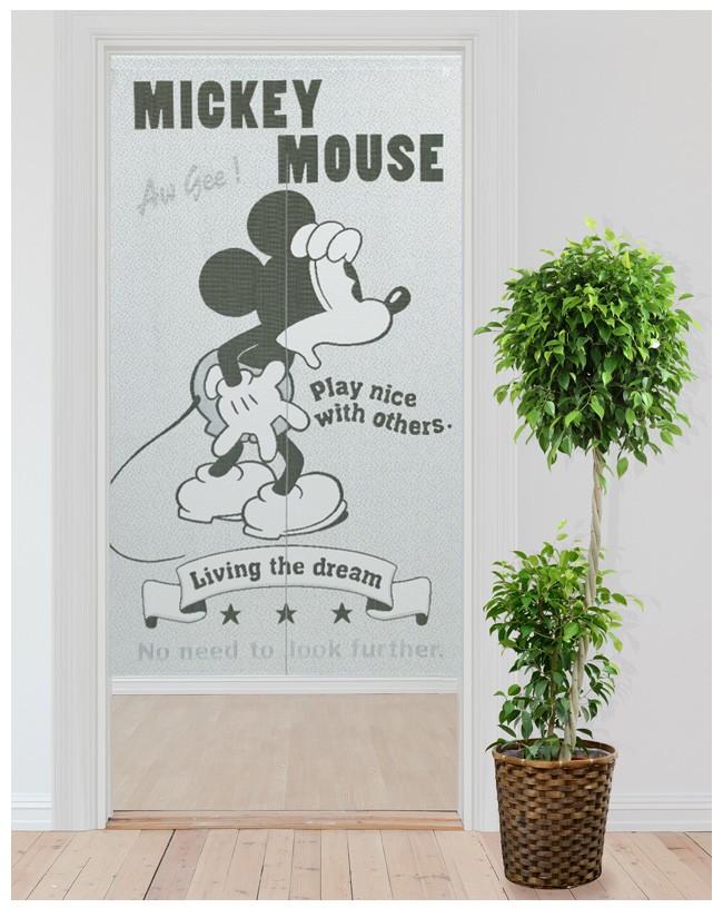 暖簾 norenn カーテン 間仕切り タペストリー Disney Mickey Mouse ジャガード素材 国産