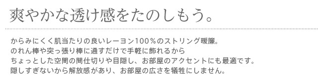暖簾 norenn ひものれん 紐のれん ストリング 紐タイプ ストリングタイプ カーテン 間仕切り 目隠し タペストリー かわいい おしゃれ シンプル 送料無料 170丈 170cm レーヨン