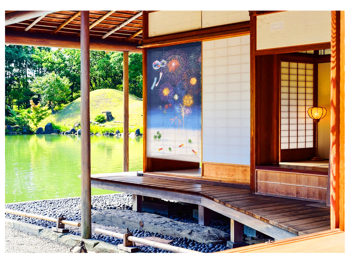 暖簾 norenn カーテン 間仕切り タペストリー 和風 和柄 和室 花火 夏 風鈴 金魚 夜 風景 日本の夏 summer japanese nippon