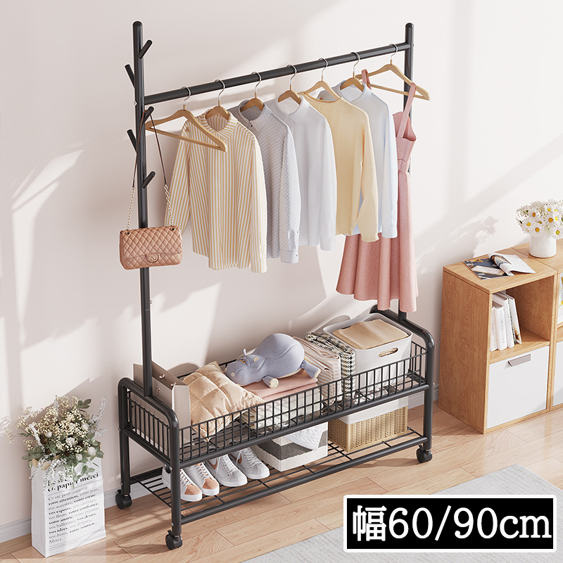 ハンガーラック 幅60cm 90cm 棚付き キャスター付き 衣類収納 耐荷重