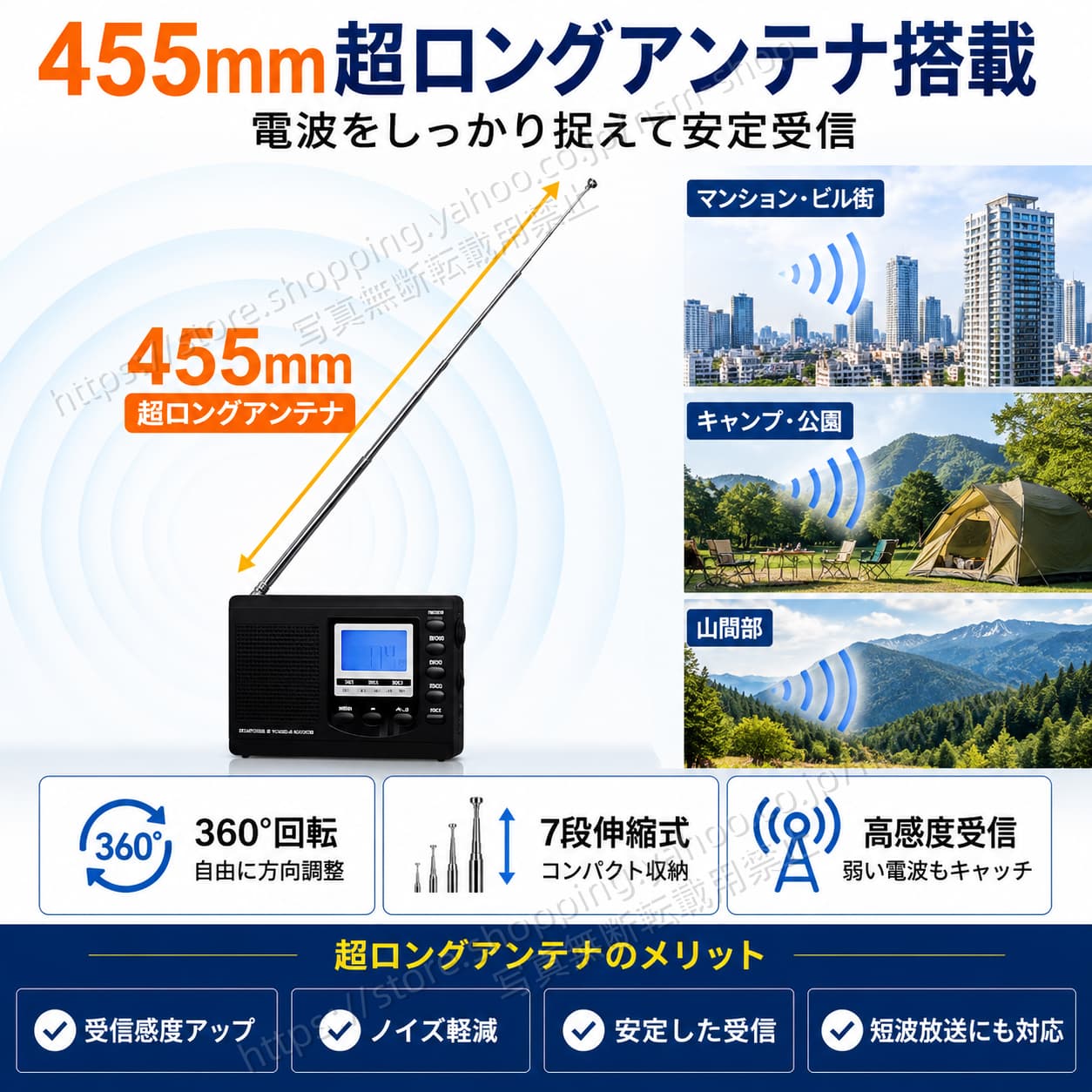 FM AM SW ラジオ 防災ラジオ 高感度 DSP受信 3バンド対応 短波ラジオ