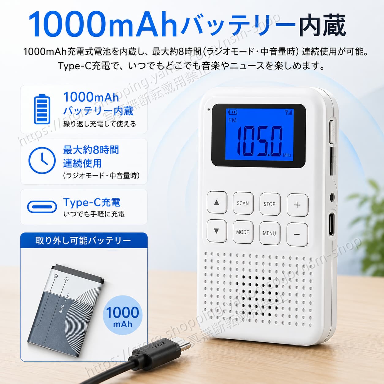 ポータブルラジオ 多機能ラジオ AM FM Bluetooth スピーカー 録音 MP3