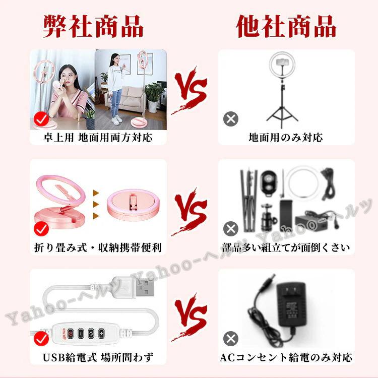 LEDリングライト 真俯瞰撮影 撮影用 自撮りライト LED スマホホルダー