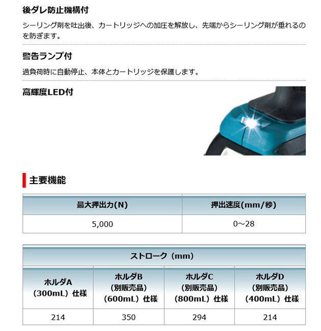 マキタ CG180DZ 充電式コーキングガン 18V 本体のみ（バッテリ・充電器