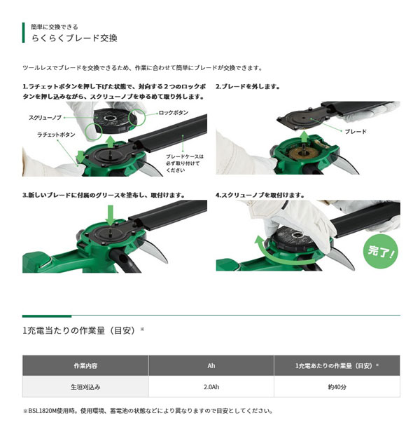 HiKOKI CH1830DA(BG) コードレス植木バリカン 300mm 18V 2.0Ah (バッテリ・充電器付)