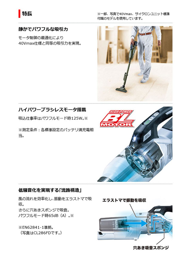 マキタ CL284FDRFW 充電式クリーナー カプセル式 白色 18V 3.0Ah (バッテリ・充電器付)