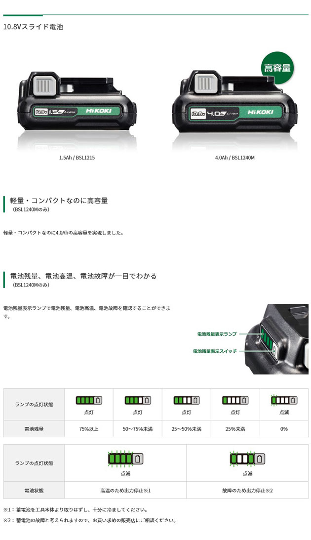 HiKOKI DS12DD(2LS) コードレスドライバドリル 10.8V 4.0Ah(電池 HiKOKI DS12DD(2LS) コードレスドライバドリル 10.8V 4.0Ah(電池