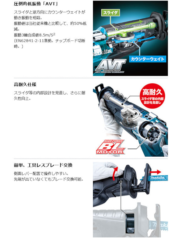 マキタ JR002GZ 充電式レシプロソー 40Vmax 本体のみ(電池・充電器