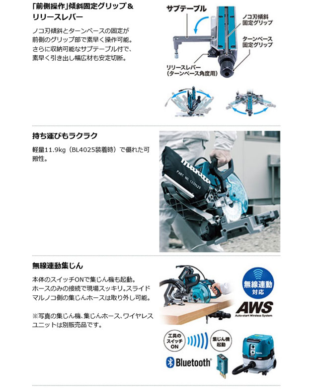 マキタ LS009GZ 充電式スライドマルノコ 165ｍｍ 40Vmax 無線連動対応