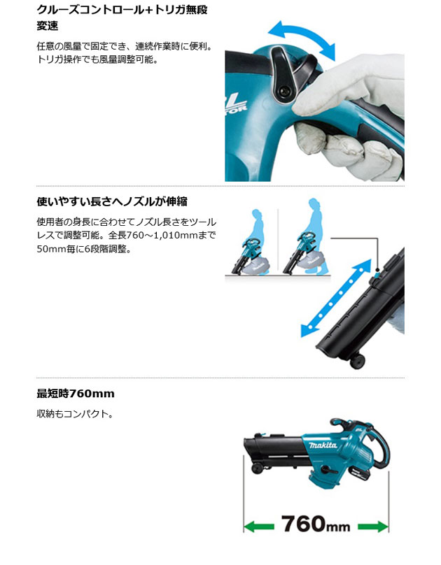 マキタ MUB187DSF 充電式ブロワ集じん機 18V 3.0Ah（バッテリ・充電器