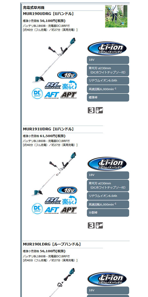 マキタ MUR191LDZ 充電式草刈機230mm ループハンドル本体のみ(電池・充電器別売)  :mur191ldz:NEWSTAGETOOLSヤフー店 - 通販 - Yahoo!ショッピング