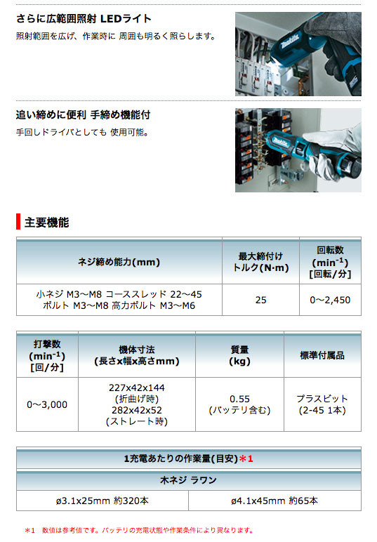 マキタ TD022DSHXO 充電式ペンインパクトドライバー オリーブ色 7.2V