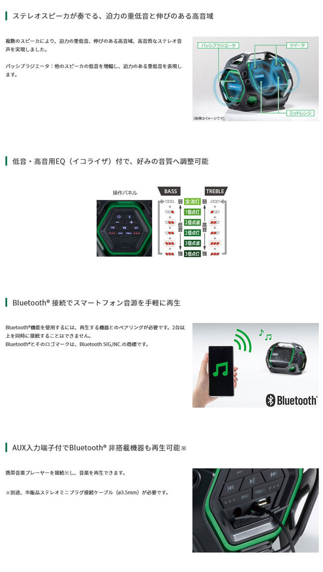 HiKOKI US18DA(NN) コードレススピーカー(Bluetooth機能付) 18V/14.4V 本体のみ (バッテリ・充電器別売)  :us18dann:NEWSTAGETOOLSヤフー店 - 通販 - Yahoo!ショッピング