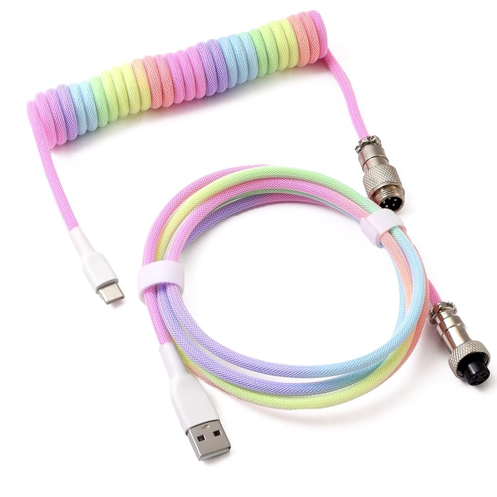 魅せるUSBケーブル コイルケーブル [USB-A - USB-C] 有線 メカニカル