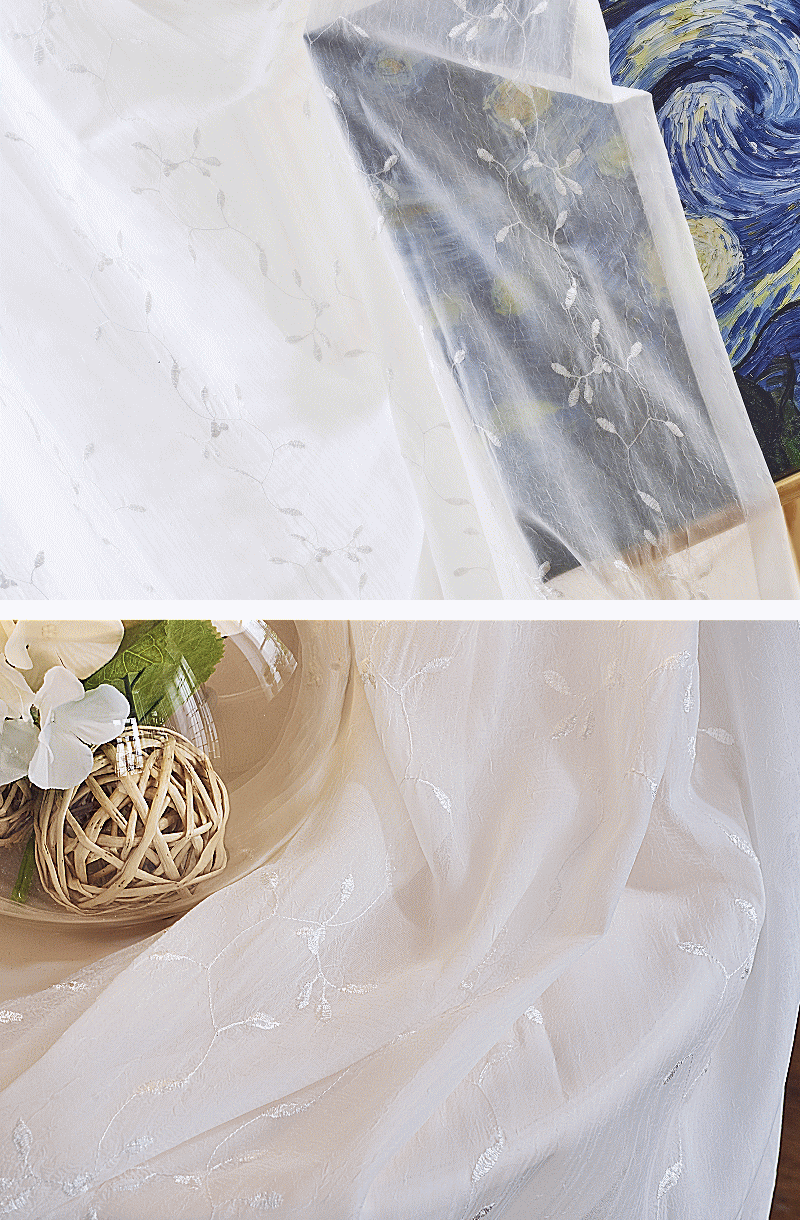 カフェカーテン 刺繍ボイル