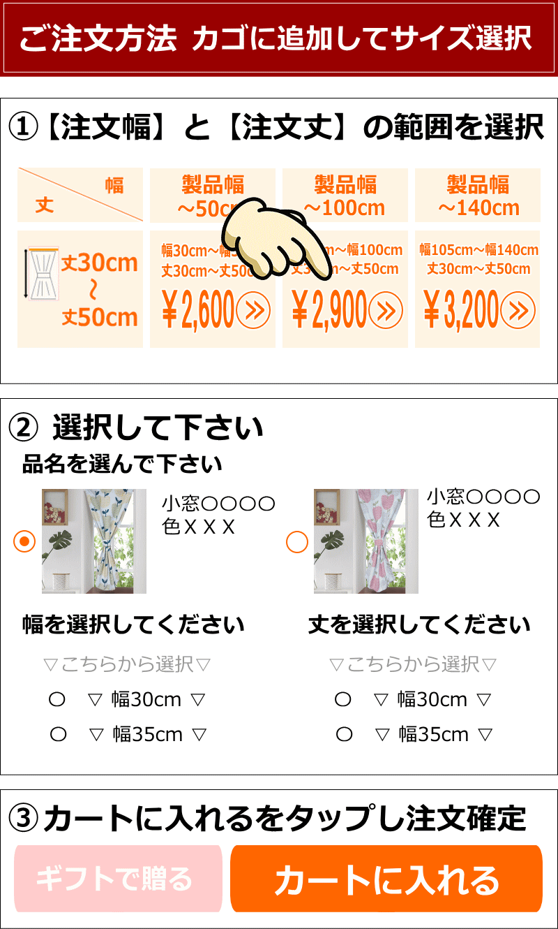 小窓カーテン、カフェカーテン