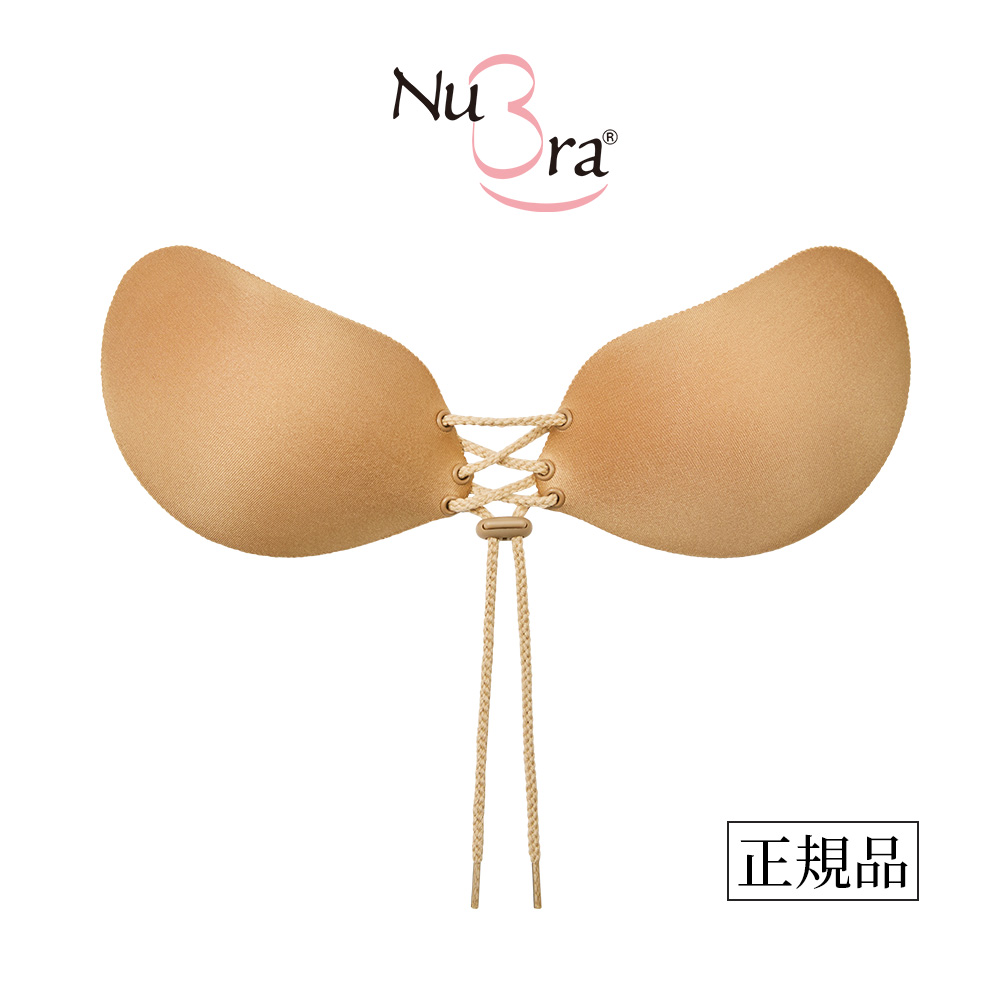 ヌーブラ 盛れる ブライダル 紐 正規 即日発送 紐付き シリコン シリコンブラパッド つけ方 結婚式 ウエディング ヌーブラ・シームレス レースアップ | Nubra | 01