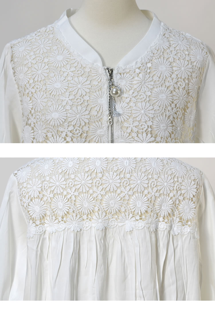 送料無料】花柄レース7分袖カーディガン◇レディース カーディガン 花