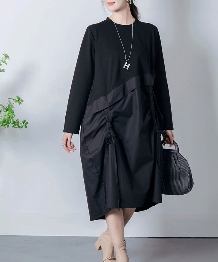 期間限定セール 異素材切替デザインワンピース レディース ワンピ 異