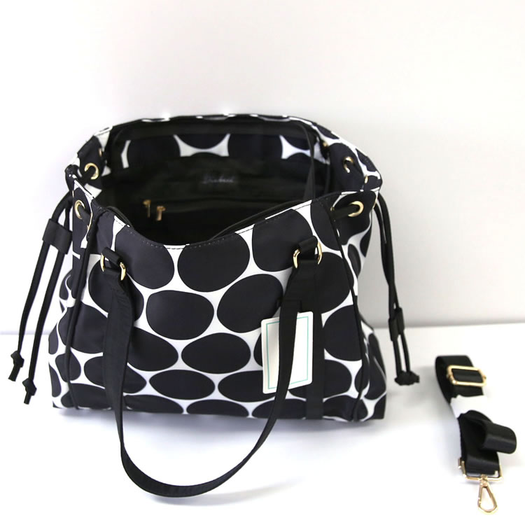 ポルカドット　ハンドバッグ ショルダー レザー ナイロン ポルカドットハンドバッグ◇レディース カバン 鞄 ハンドバッグ