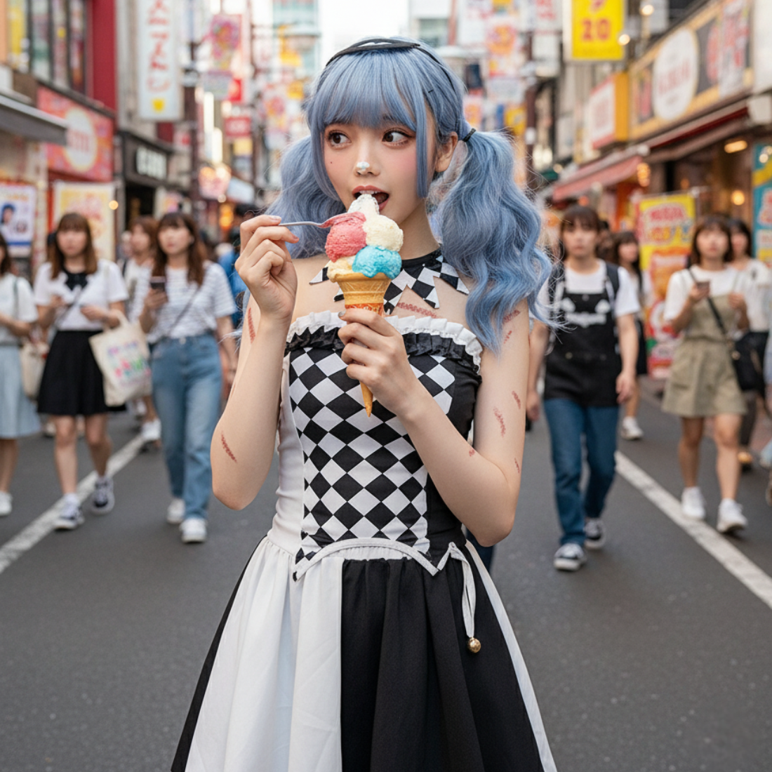コスプレ ハロウィン 衣装 女性用 ピエロガール クラウン ネックリング