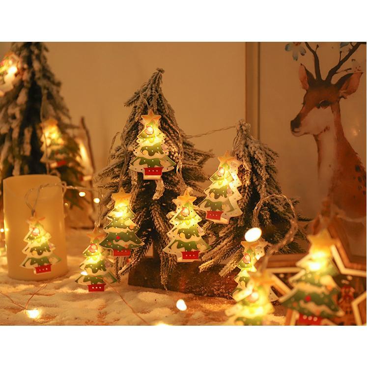 LEDイルミネーション電池式クリスマスライトLEDライトクリスマス飾りツリークリスマスランプ3Mled電球パーディー電飾サンタクロース  コニファー、針葉樹