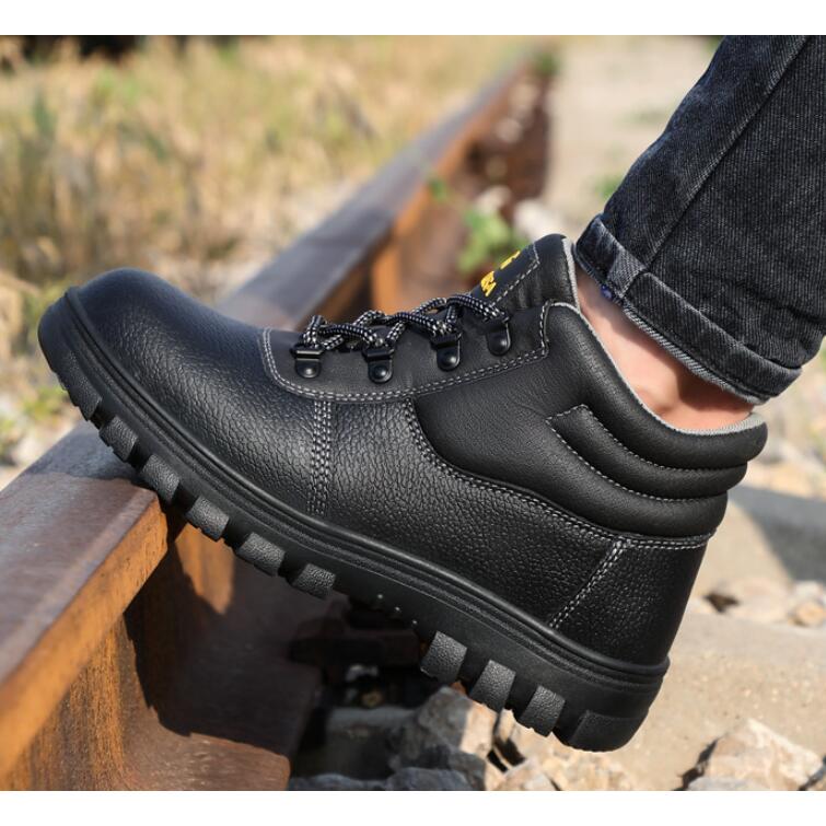 安全靴 作業靴 メンズ ハイカット つま先保護 踏み抜き防止 牛革 防水