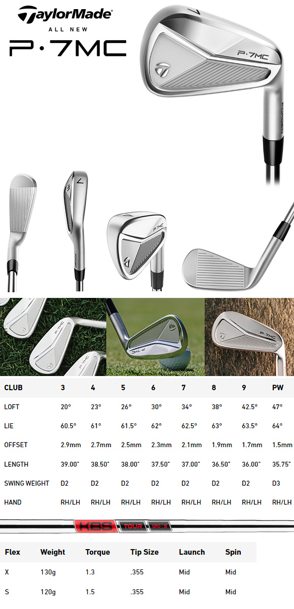 テーラーメイド 2023 P7MC アイアン 6-PW 5本セット US仕様 KBS Tour