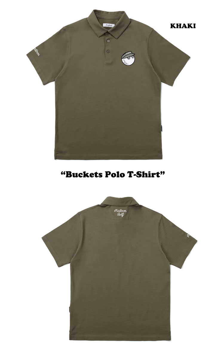 マルボンゴルフ MALBON GOLF メンズ Buckets Polo T-Shirt バケッツ T-シャツ ポロ 半袖 全5色  M2121PTS04WHT/KHK/BEI/BL/BLK ウェア