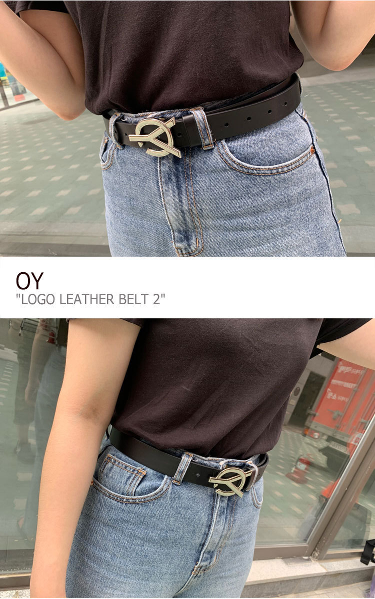 オーワイ ベルト OY メンズ レディース LOGO LEATHER BELT 2 ロゴ