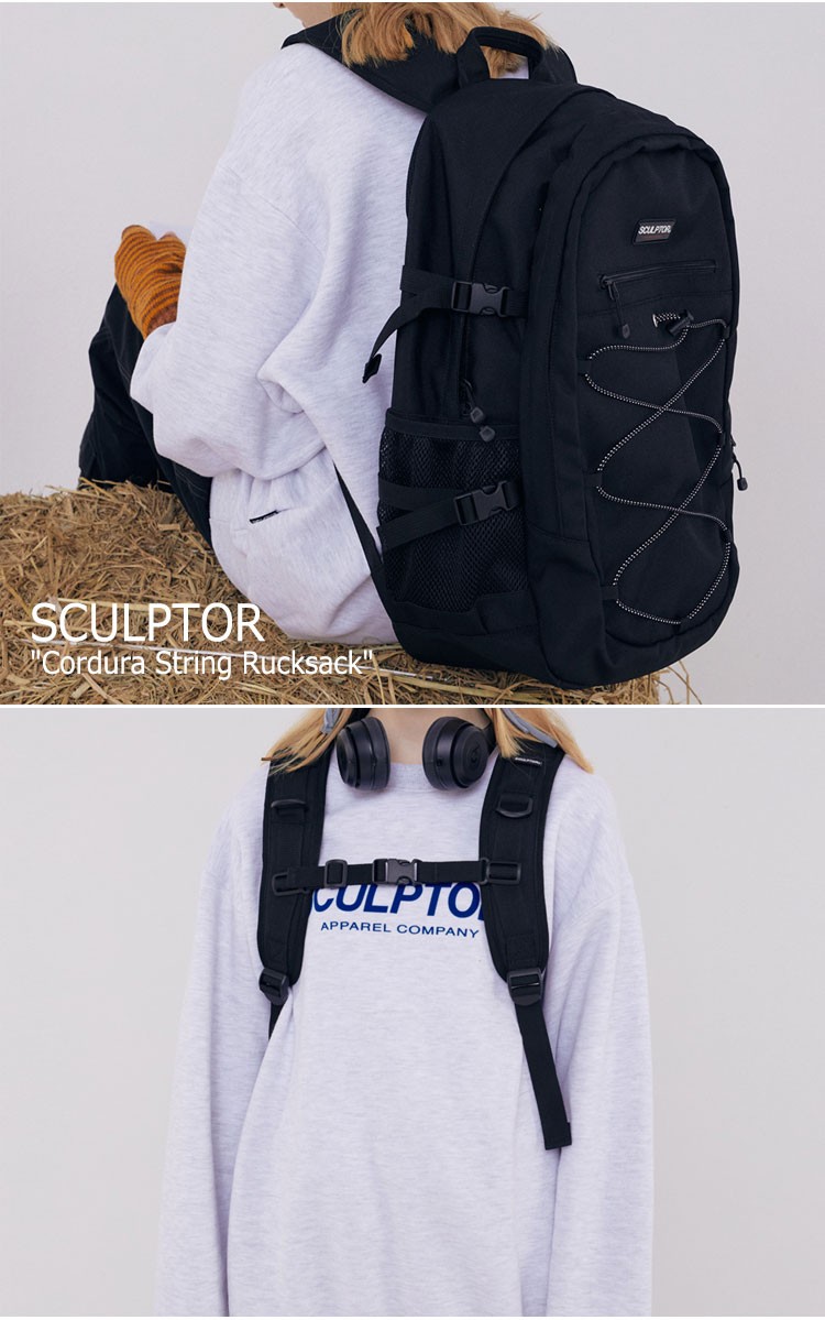 スカルプター バックパック SCULPTOR メンズ レディース Cordura String Rucksack コーデュラ ストリング  リュックサック BLACK ブラック 301016579 バッグ