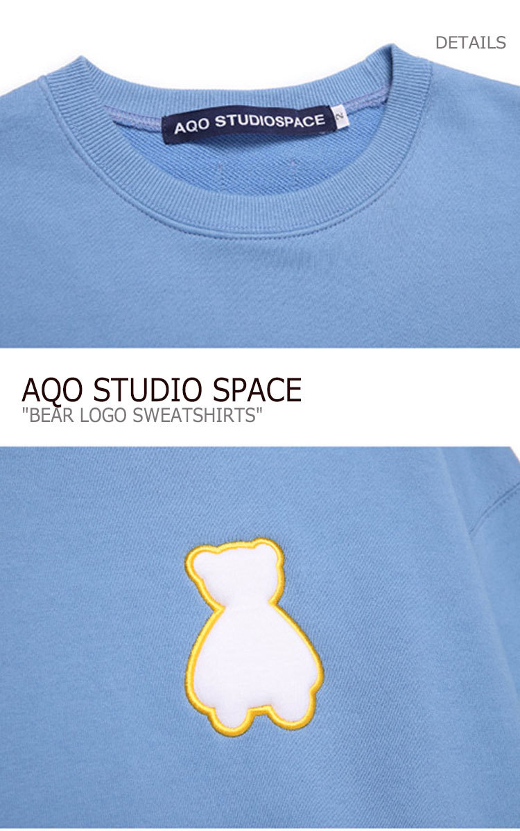 アコスタジオスペース トレーナー AQO STUDIO SPACE BEAR LOGO