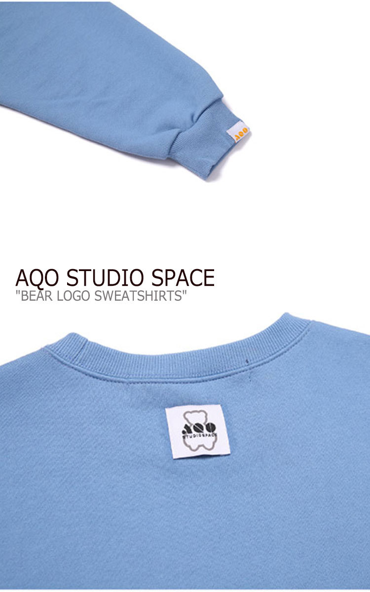 アコスタジオスペース トレーナー AQO STUDIO SPACE BEAR LOGO