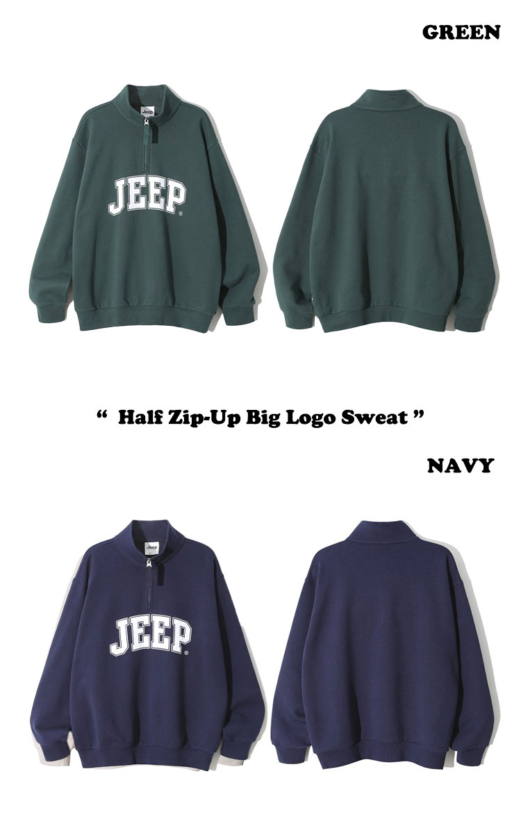 ジープ トレーナー Jeep Half Zip-Up Big Logo Sweat ハーフジップ