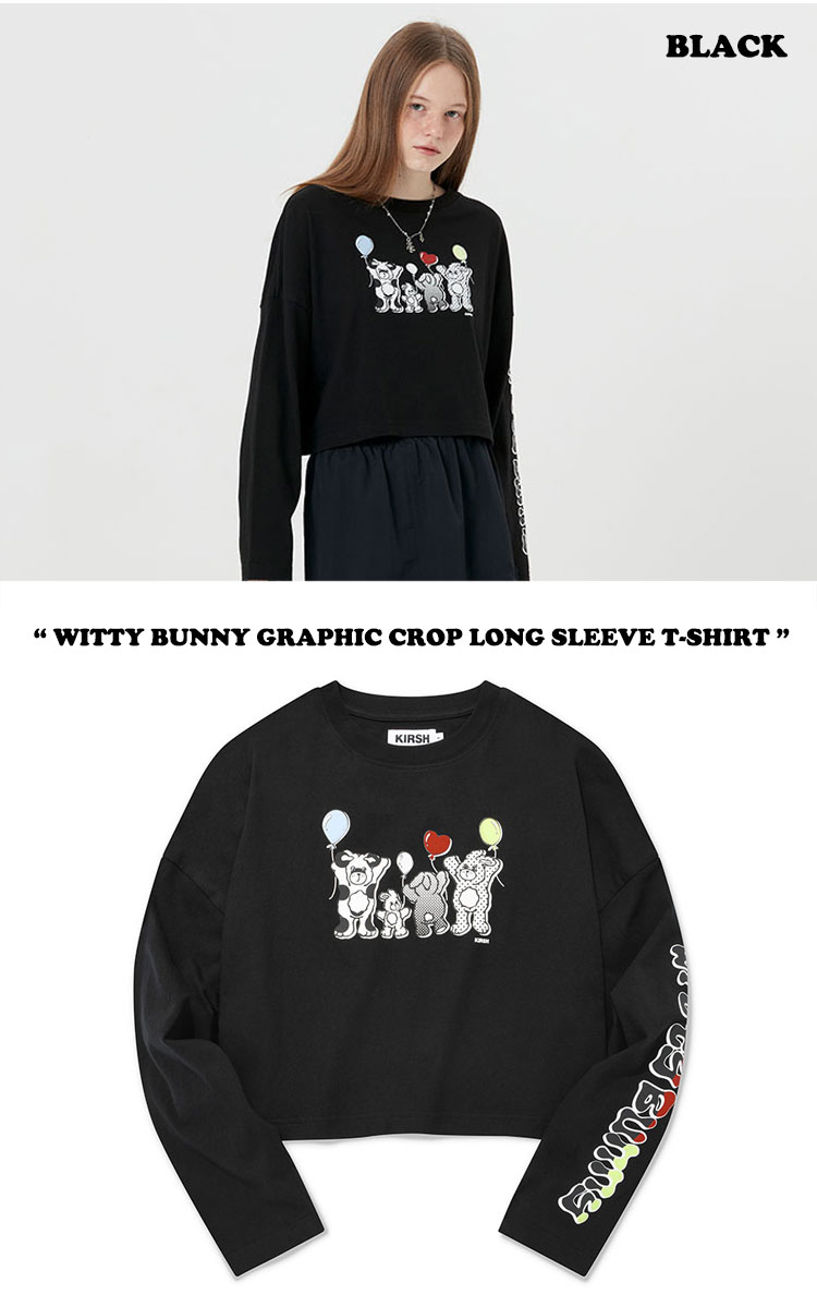 キルシー ロンT KIRSH 正規販売店 WITTY BUNNY GRAPHIC CROP LONG