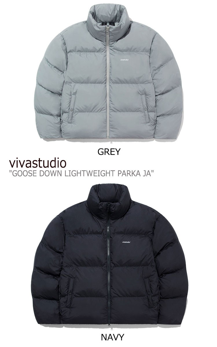 ビバスタジオ ダウン vivastudio GOOSE DOWN LIGHTWEIGHT PARKA JA グースダウン ライトウエート パーカ  IVORY NAVY GREY BLACK JAVD02 ウェア